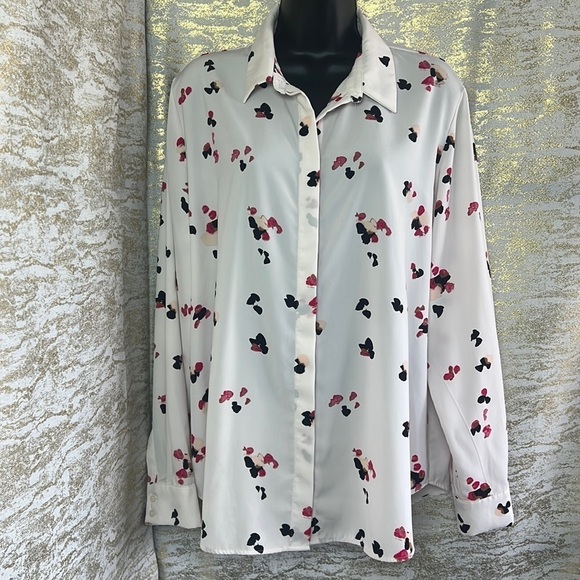 H&M Silky Soft Long Sleeve Collared Button Up Shirt Blouse Size 14 - Picture 5 of 16